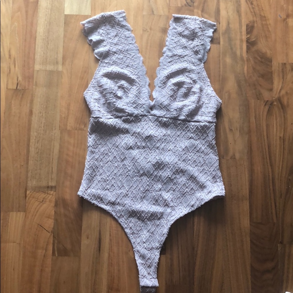 NWT Free People Everyday Okay Bodysuit small taupe